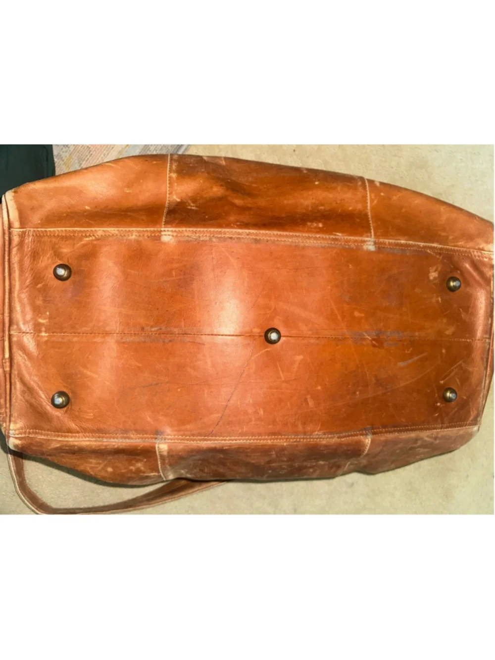 Leather Duffel Bag One Size Brown